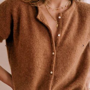 Sezane Gaspard Cardigan - Color Camel, Size XS